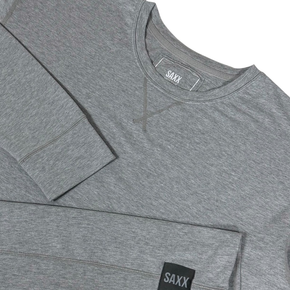 Saxx Men's 3SIX FIVE Long Sleeve Crew Neck Shirt Grey Heather Size Medium